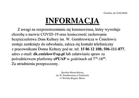 Zajcia odwoane